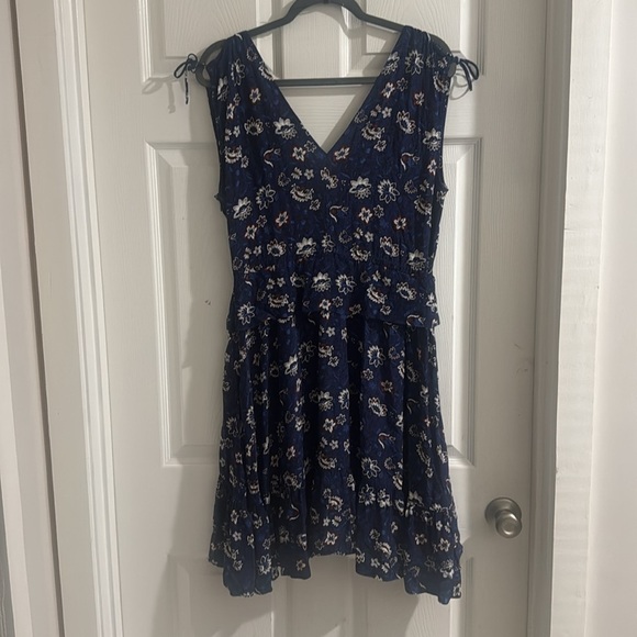 Thakoon Navy Lotus Printed Viscose Mini Dress size 0 - Picture 4 of 5